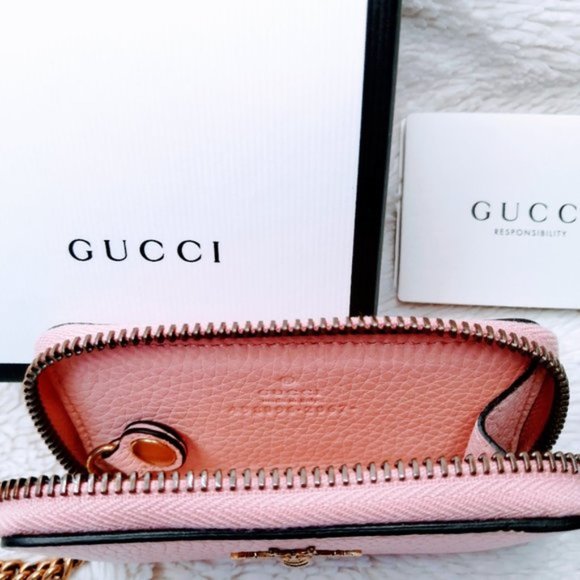 Gucci Pebbled Calfskin Blind For Love Animalier Key Case in Perfect Pink… - Picture 3 of 3